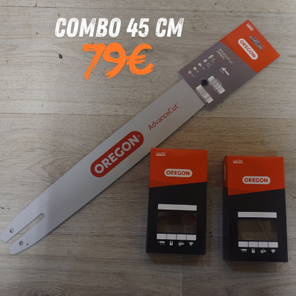 KIT 1 GUIDE 45 + 2 CHAINES EN 325 1.6 MM