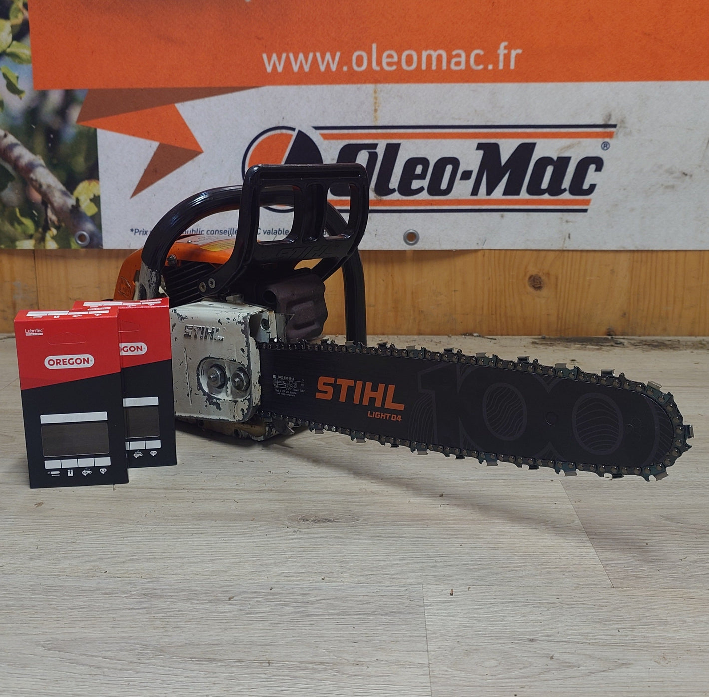 GUIDE 40 CM 100 ANS STIHL + 2 CHAINEs OREGON
